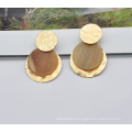 Custom round acrylic circle statement ear jewelry for women plated zinc alloy gold earrings